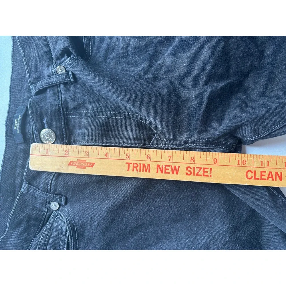 True Religion Ricky Relaxed Straight Leg Black Jeans Mens 32x26 Stretch Denim